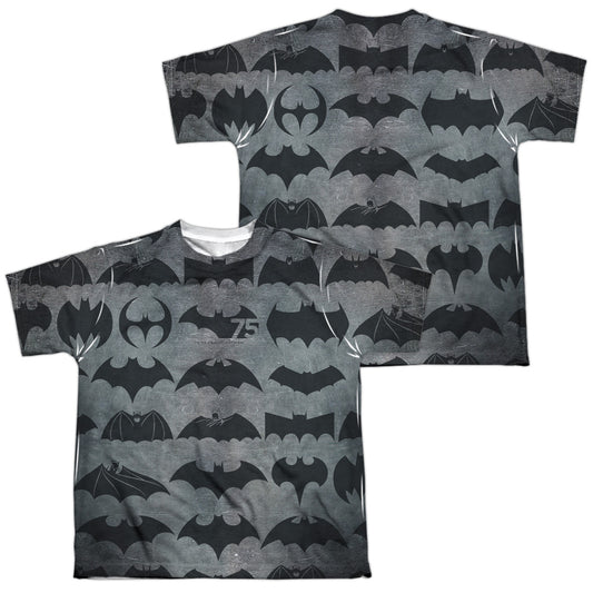 BATMAN 75 SYMBOLS (FRONT/BACK PRINT)-S/S YOUTH T-Shirt