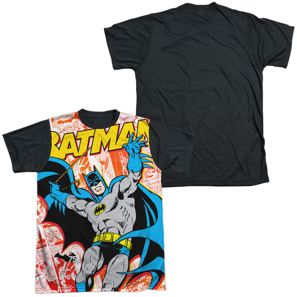 Batman - 75 Panels - Short Sleeve Adult White Front Black Back   - White T-shirt