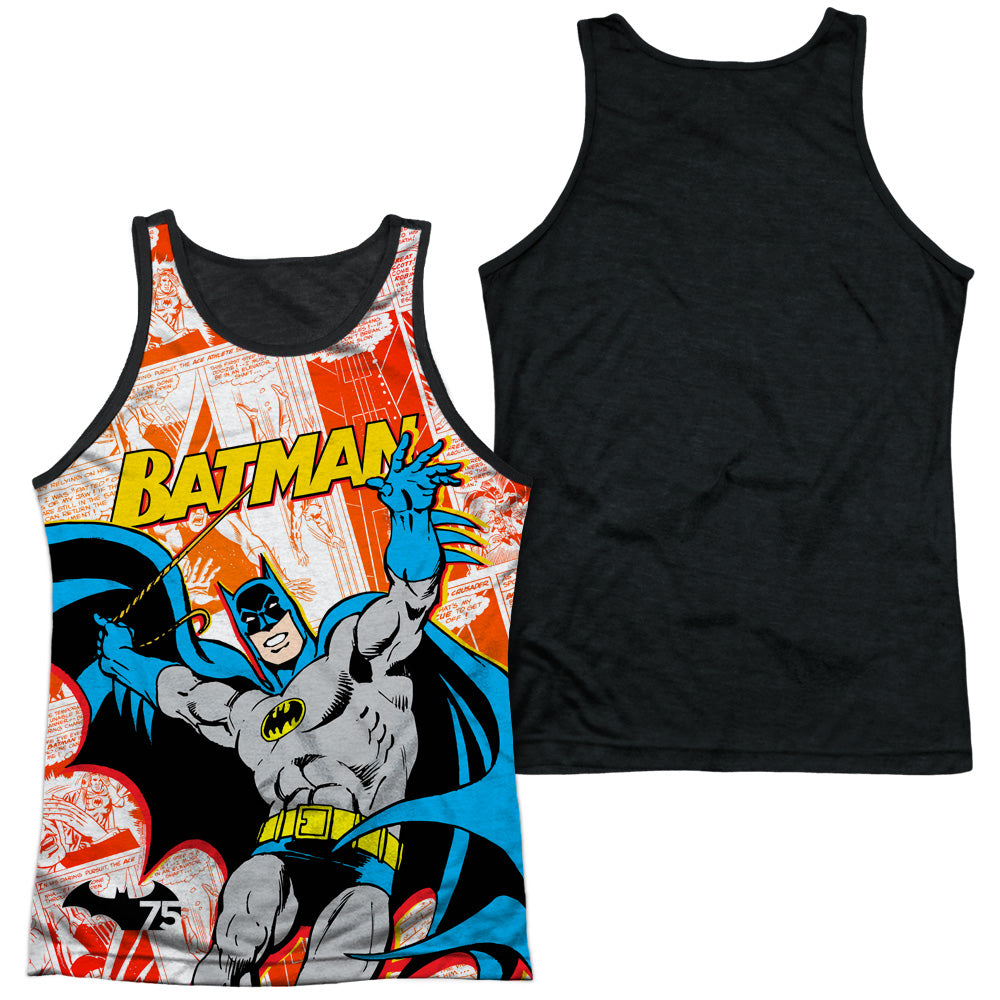 Batman - 75 Panels - Adult Poly Tank Top Black Back - White
