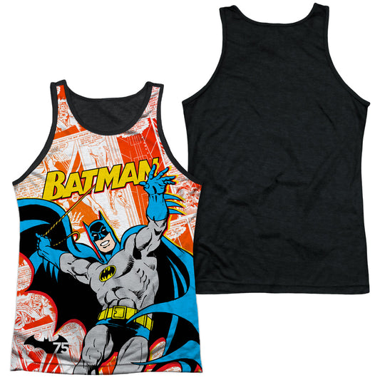 Batman - 75 Panels - Adult Poly Tank Top Black Back - White