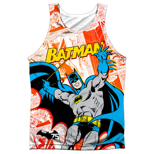 Batman - 75 Panels - Adult 100% Poly Tank Top - White