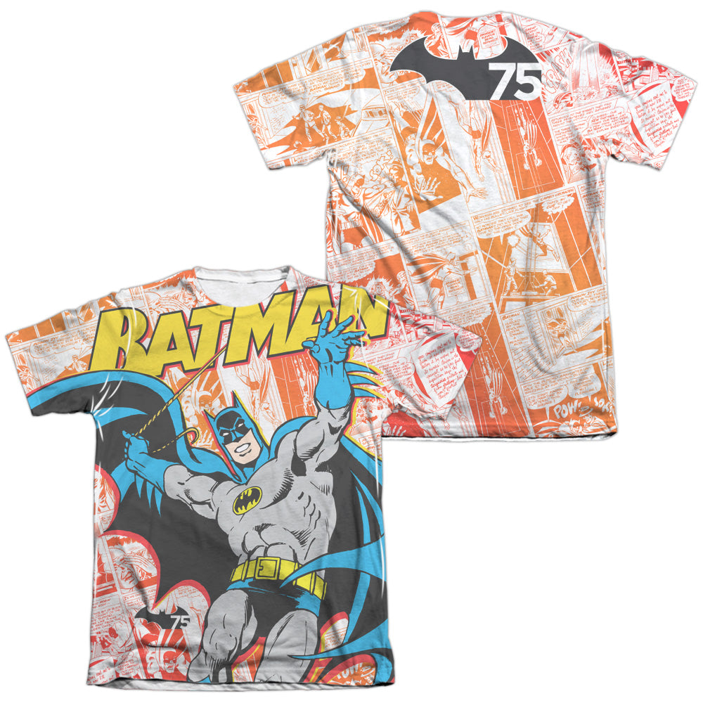 Batman - 75 Panels (Front/back Print) - Adult Poly/cotton Short Sleeve Tee - White T-shirt