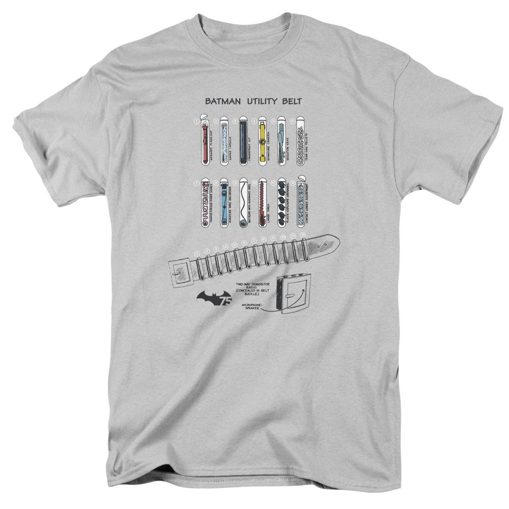 Batman - Utility Belt - Short Sleeve Adult 18/1 - Silver T-shirt