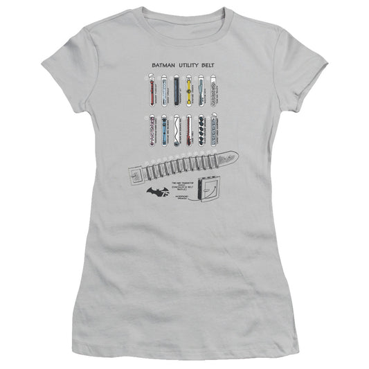 Batman - Utility Belt - Short Sleeve Junior Sheer - Silver T-shirt
