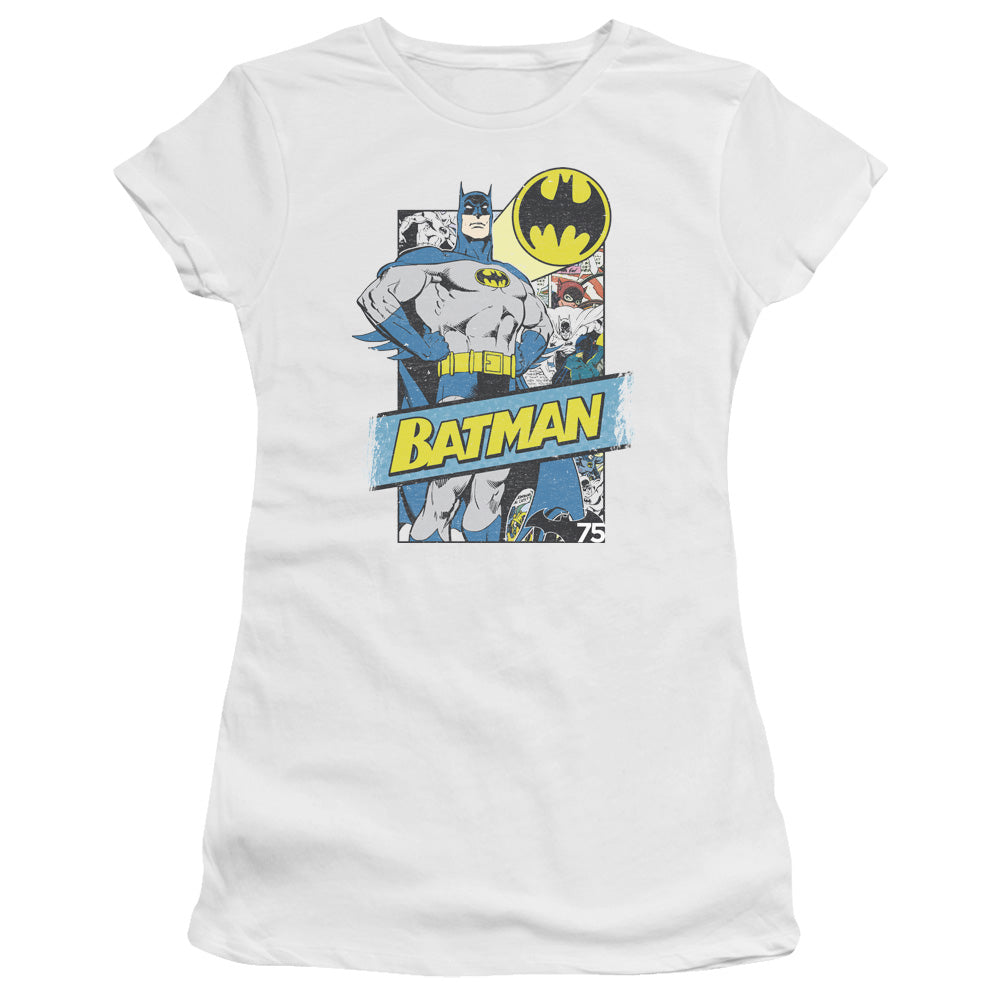 Batman - Out Of The Pages - Short Sleeve Junior Sheer - White T-shirt