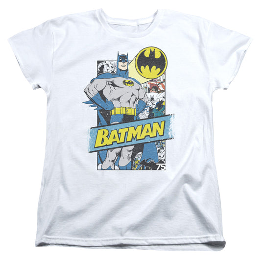 Batman - Out Of The Pages - Short Sleeve Womens Tee - White T-shirt