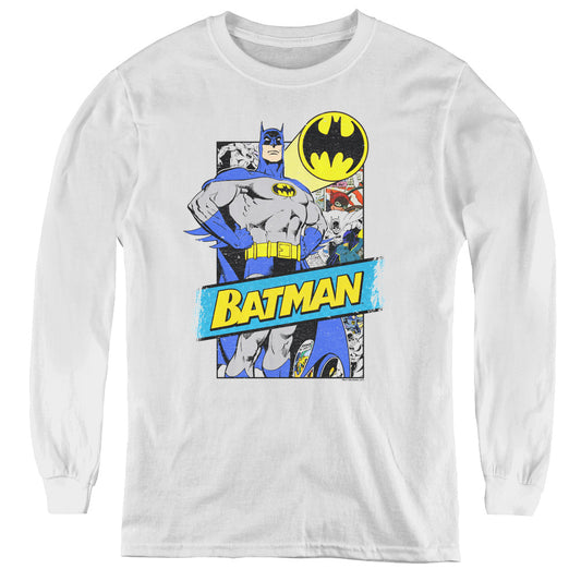 Batman - Out Of The Pages - Youth Long Sleeve Tee - White