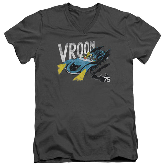 Batman - Vroom - Short Sleeve Adult V-neck 30/1 - Charcoal T-shirt