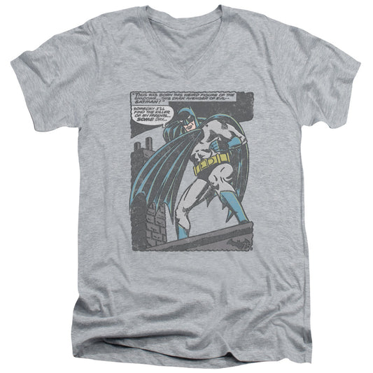 Batman - Bat Origins - Short Sleeve Adult V-neck 30/1 - Athletic Heather T-shirt