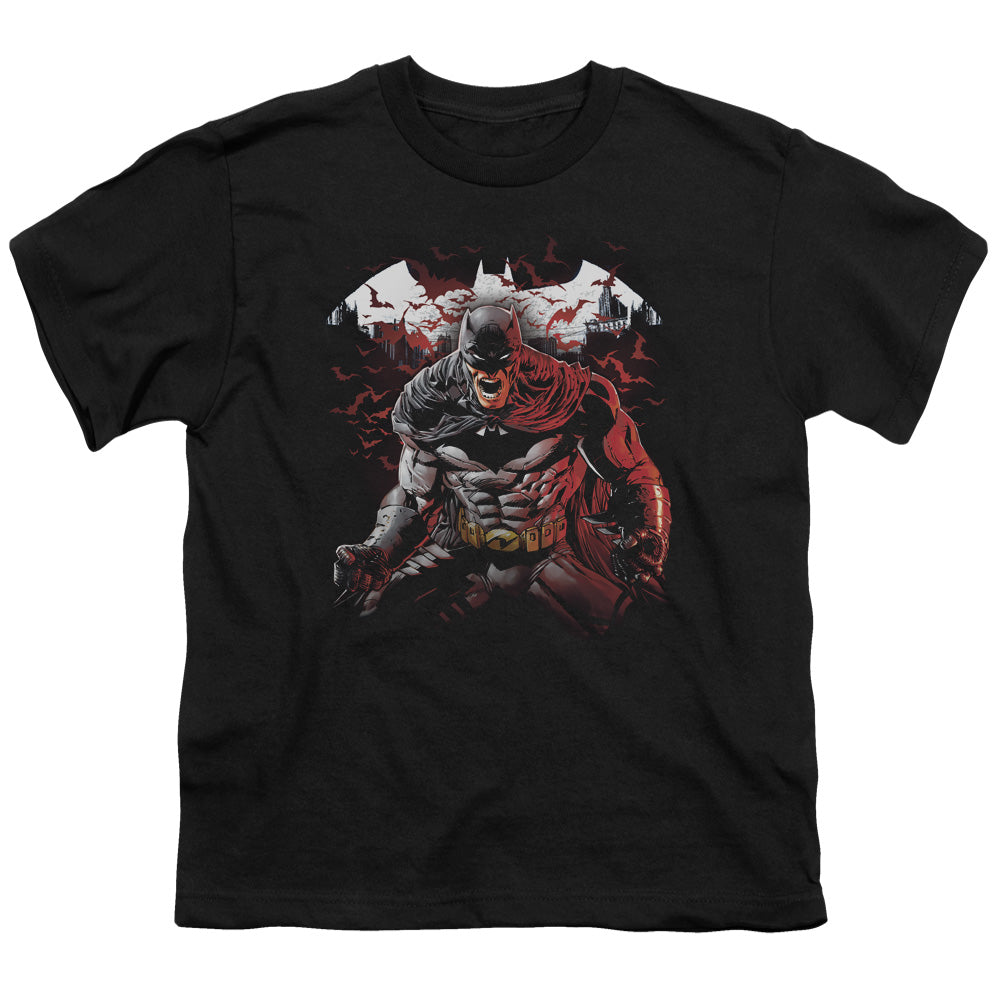 Batman - Raging Bat - Short Sleeve Youth 18/1 - Black T-shirt