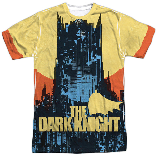 Batman - Bat Building - Short Sleeve Adult Poly Crew - White T-shirt