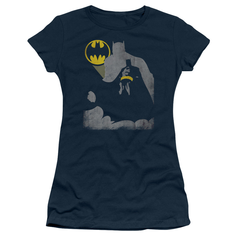 Batman - Bat Knockout - Short Sleeve Junior Sheer - Navy T-shirt