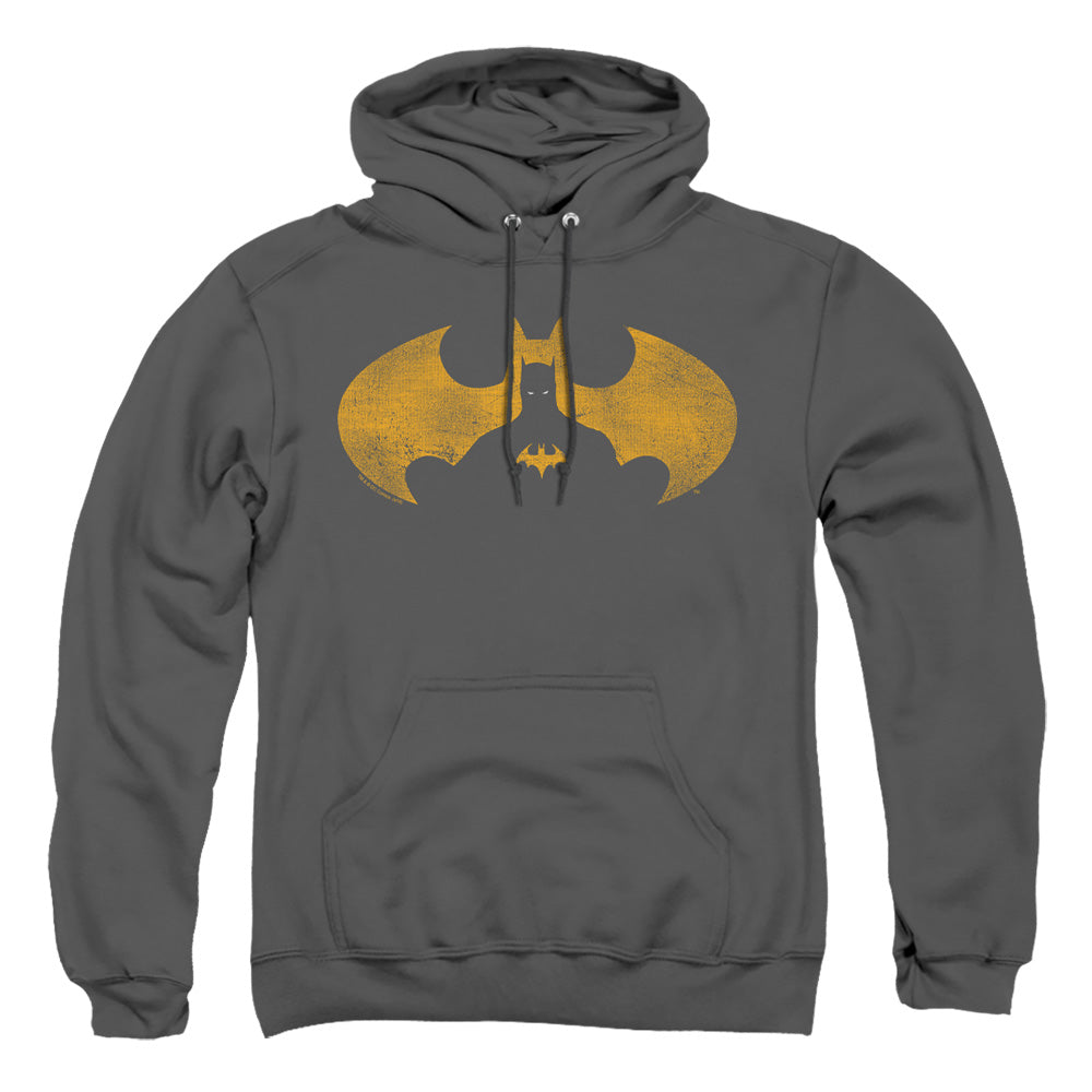 Batman - Bat Symbol Knockout - Adult Pull-over Hoodie - Charcoal