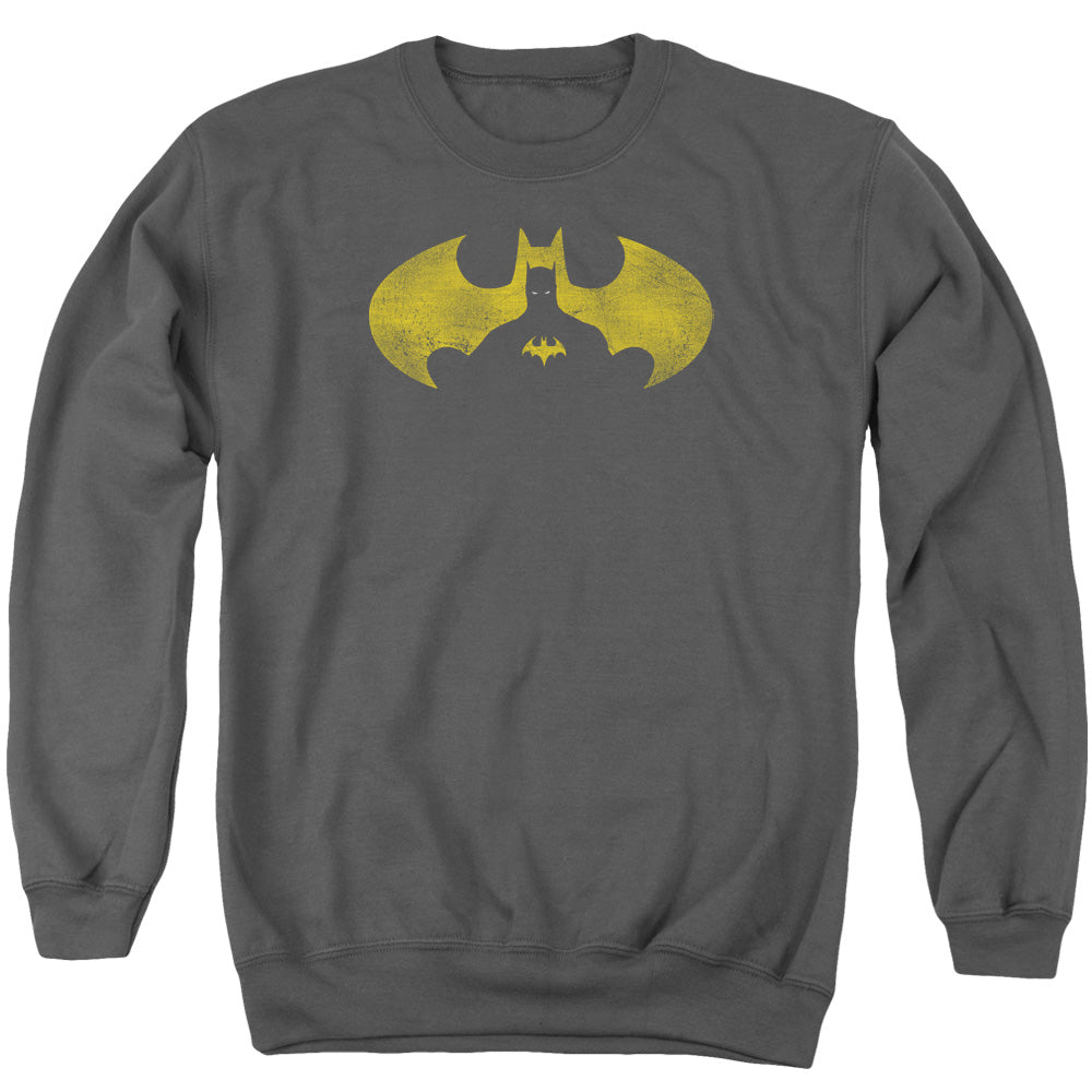 Batman - Bat Symbol Knockout - Adult Crewneck Sweatshirt - Charcoal