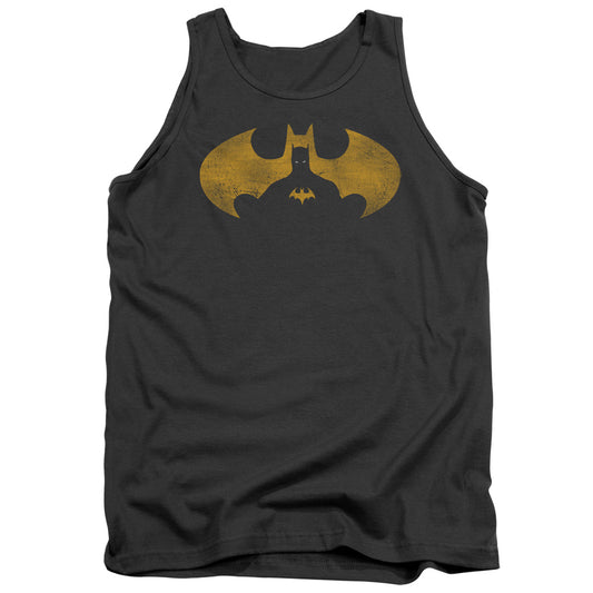 Batman - Bat Symbol Knockout - Adult Tank - Charcoal