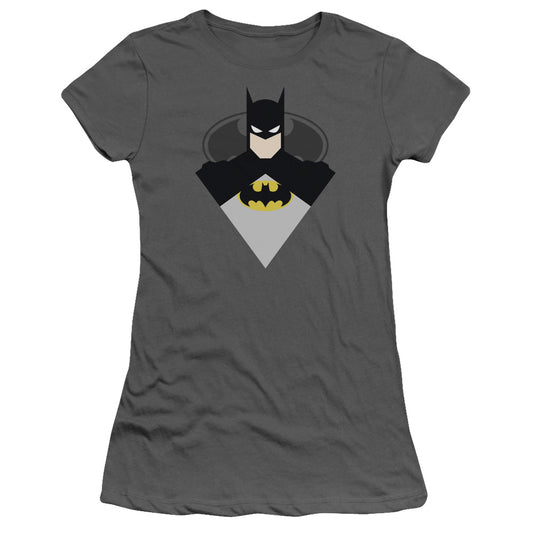 Batman - Simple Bat - Short Sleeve Junior Sheer - Charcoal T-shirt