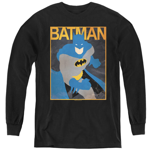 Batman - Simple Bm Poster - Youth Long Sleeve Tee - Black
