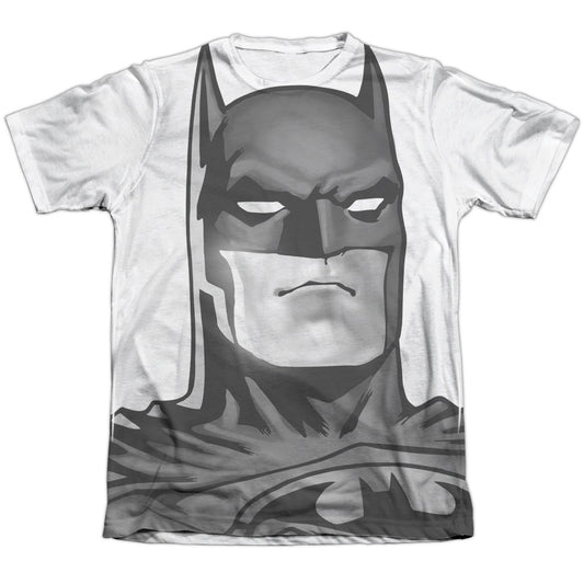 Batman - Bw Bat Head - Adult Poly/cotton Short Sleeve Tee - White T-shirt