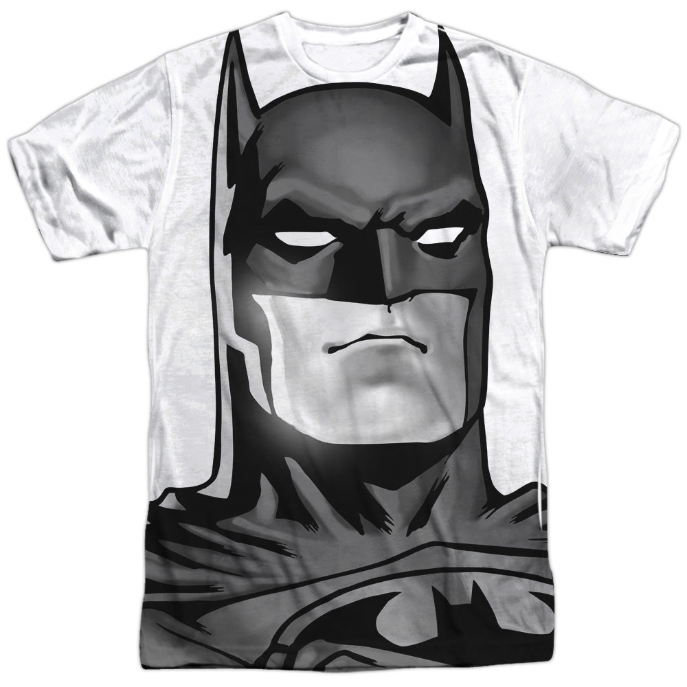 Batman - Bw Bat Head - Short Sleeve Adult Poly Crew - White T-shirt
