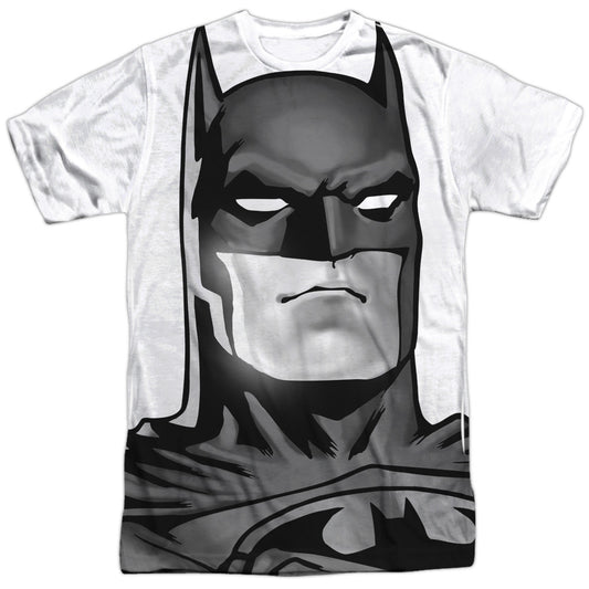 Batman - Bw Bat Head - Short Sleeve Adult Poly Crew - White T-shirt
