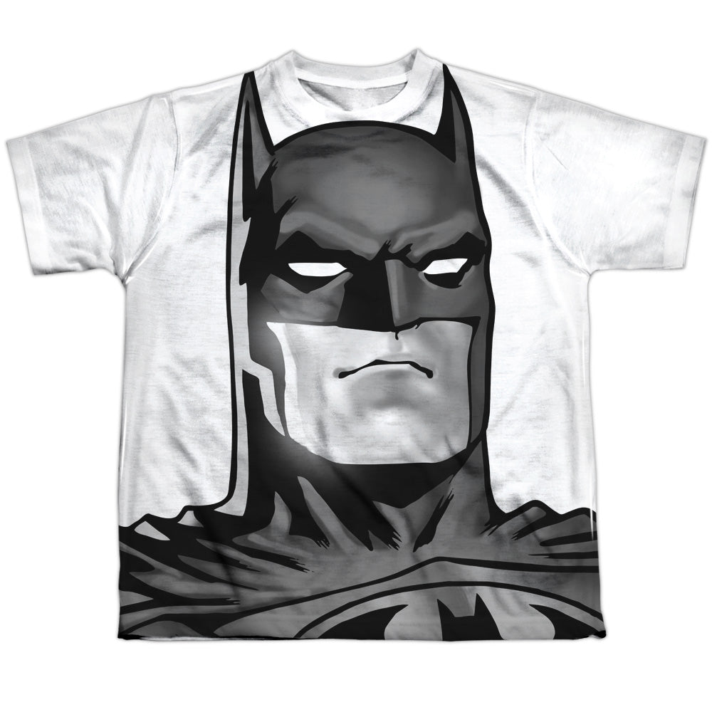 Batman - Bw Bat Head - Short Sleeve Youth Poly Crew - White T-shirt