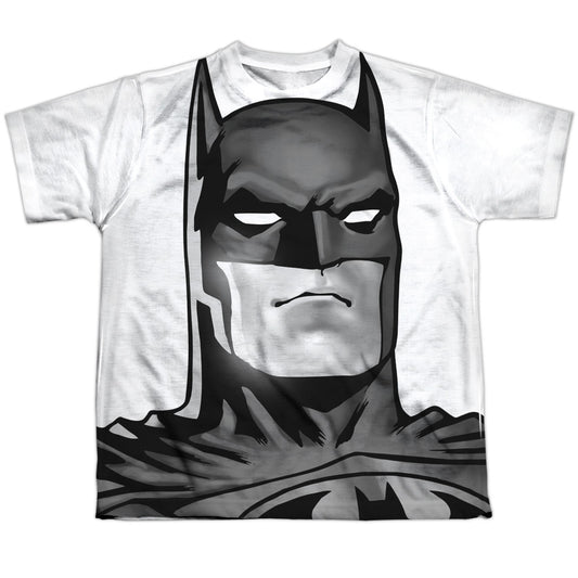 Batman - Bw Bat Head - Short Sleeve Youth Poly Crew - White T-shirt