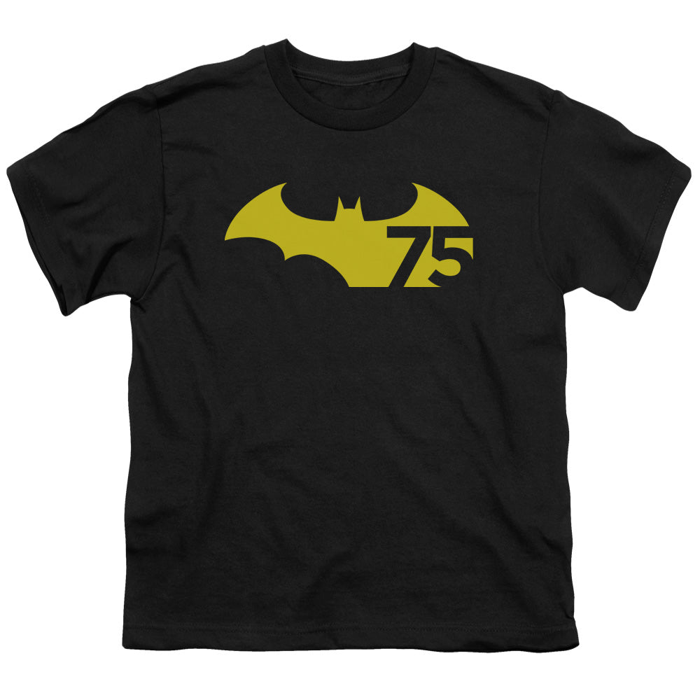 Batman - 75 Logo 2 - Short Sleeve Youth 18/1 - Black T-shirt