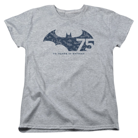 Batman - 75 Year Collage - Short Sleeve Womens Tee - Athletic Heather T-shirt