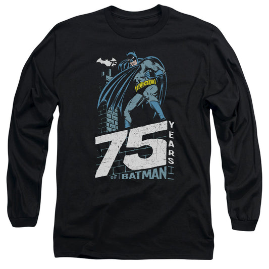 Batman - Rooftop - Long Sleeve Adult 18/1 - Black T-shirt