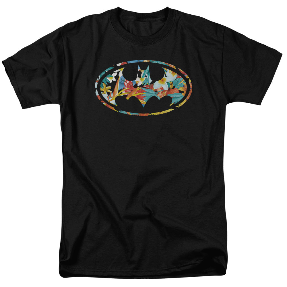 Batman - Hawaiian Bat - Short Sleeve Adult 18/1 - Black T-shirt