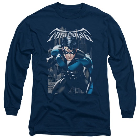 Batman - A Legacy - Long Sleeve Adult 18/1 - Navy T-shirt