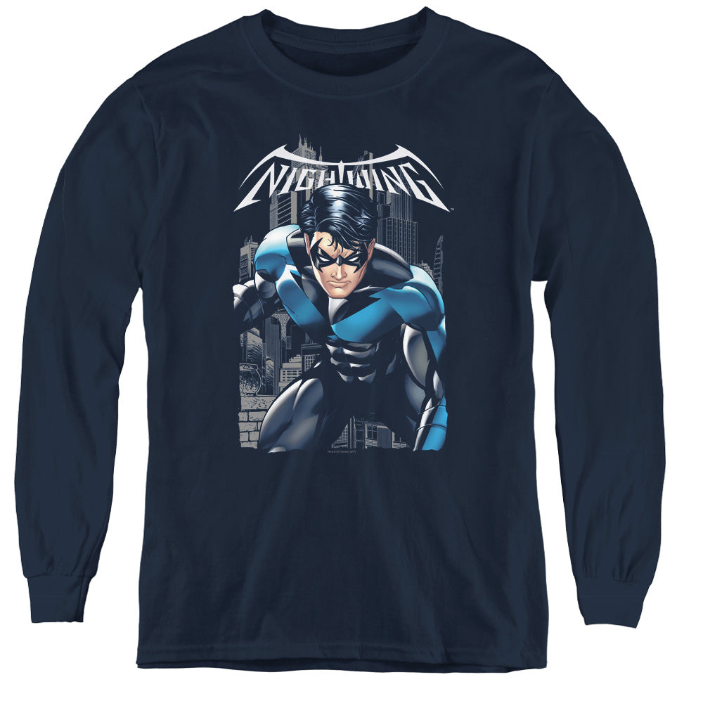 Batman - A Legacy - Youth Long Sleeve Tee - Navy