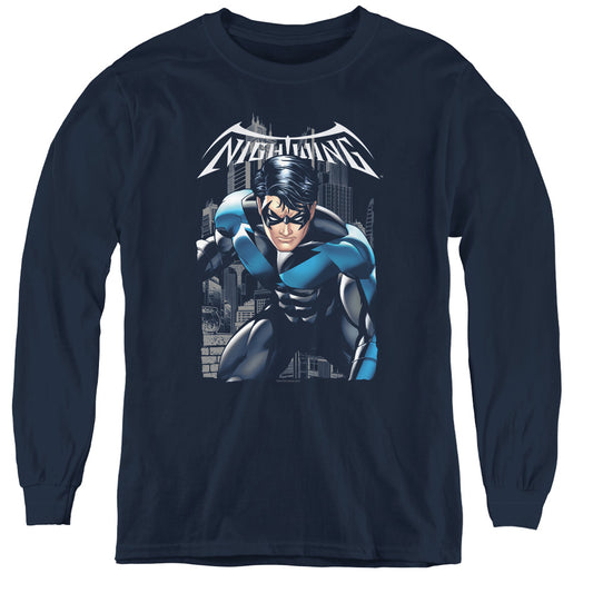 Batman - A Legacy - Youth Long Sleeve Tee - Navy