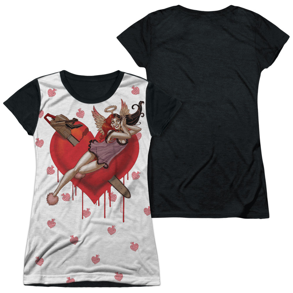 Batman - Vroom - Short Sleeve Junior Poly Black Back - White T-shirt