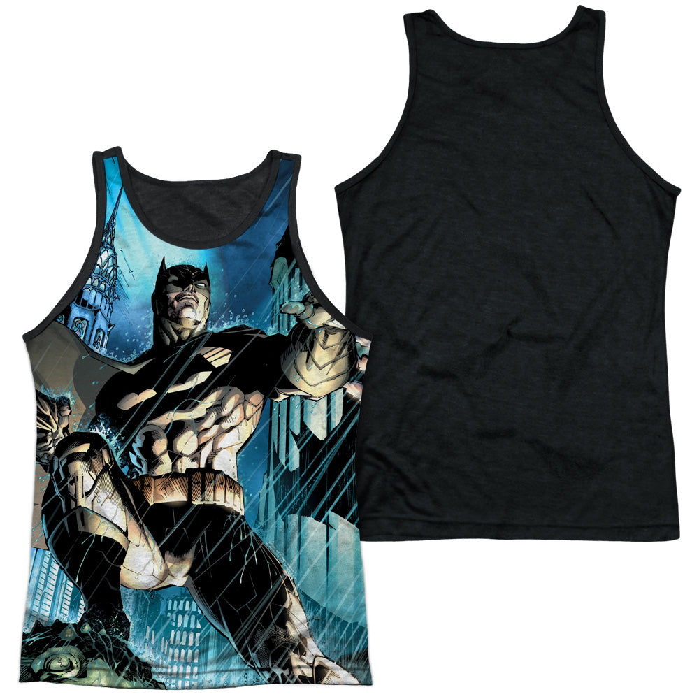 Batman - Rainy Rooftop - Adult Poly Tank Top Black Back - White