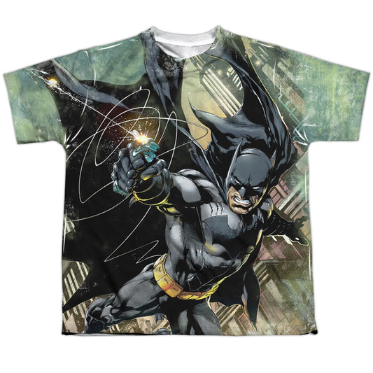 Batman - Catch - Short Sleeve Youth Poly Crew - White T-shirt