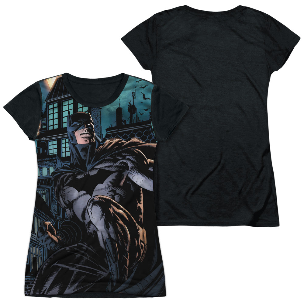 Batman - Coming For You - Short Sleeve Junior Poly Black Back - White T-shirt
