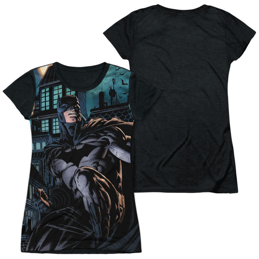 Batman - Coming For You - Short Sleeve Junior Poly Black Back - White T-shirt