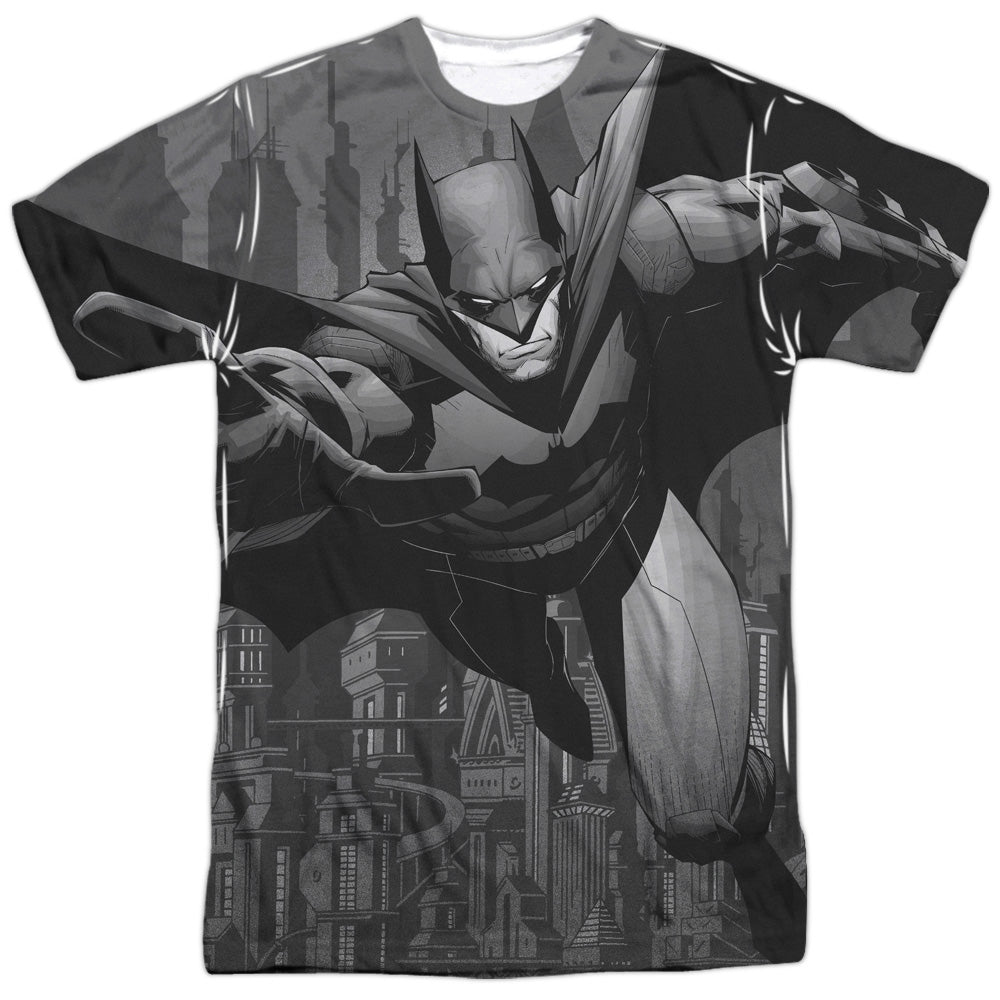 Batman - Grey Race - Short Sleeve Adult Poly Crew - White T-shirt