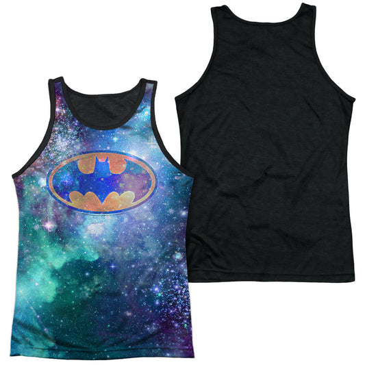 Batman - Galaxy Symbol - Adult Poly Tank Top Black Back - White