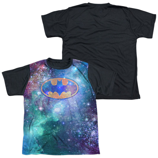 BATMAN GALAXY SYMBOL-S/S YOUTH WHITE FRONT BLACK BACK T-Shirt