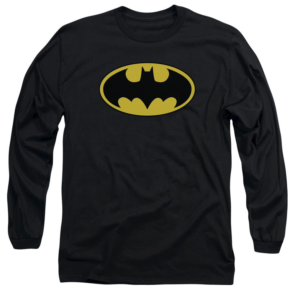 Batman - Classic Logo - Long Sleeve Adult 18/1 - Black T-shirt