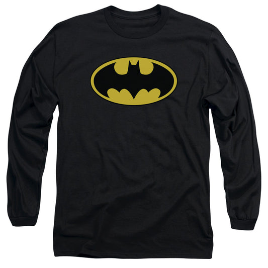 Batman - Classic Logo - Long Sleeve Adult 18/1 - Black T-shirt
