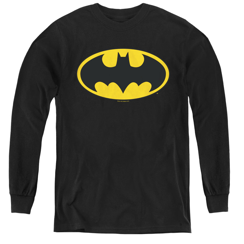 Batman - Classic Logo - Youth Long Sleeve Tee - Black