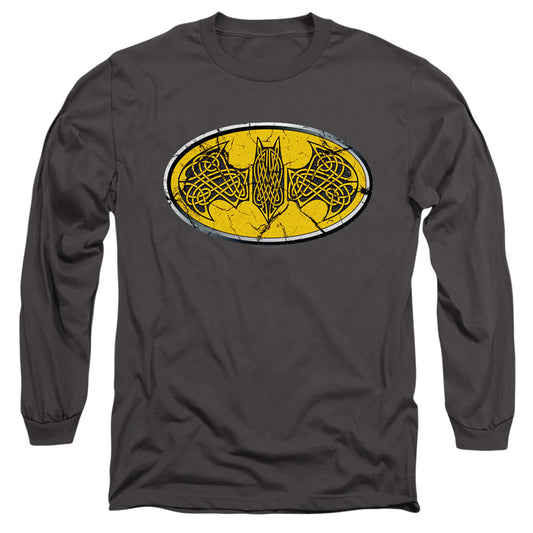 Batman - Celtic Shield - Long Sleeve Adult 18/1 - Charcoal T-shirt
