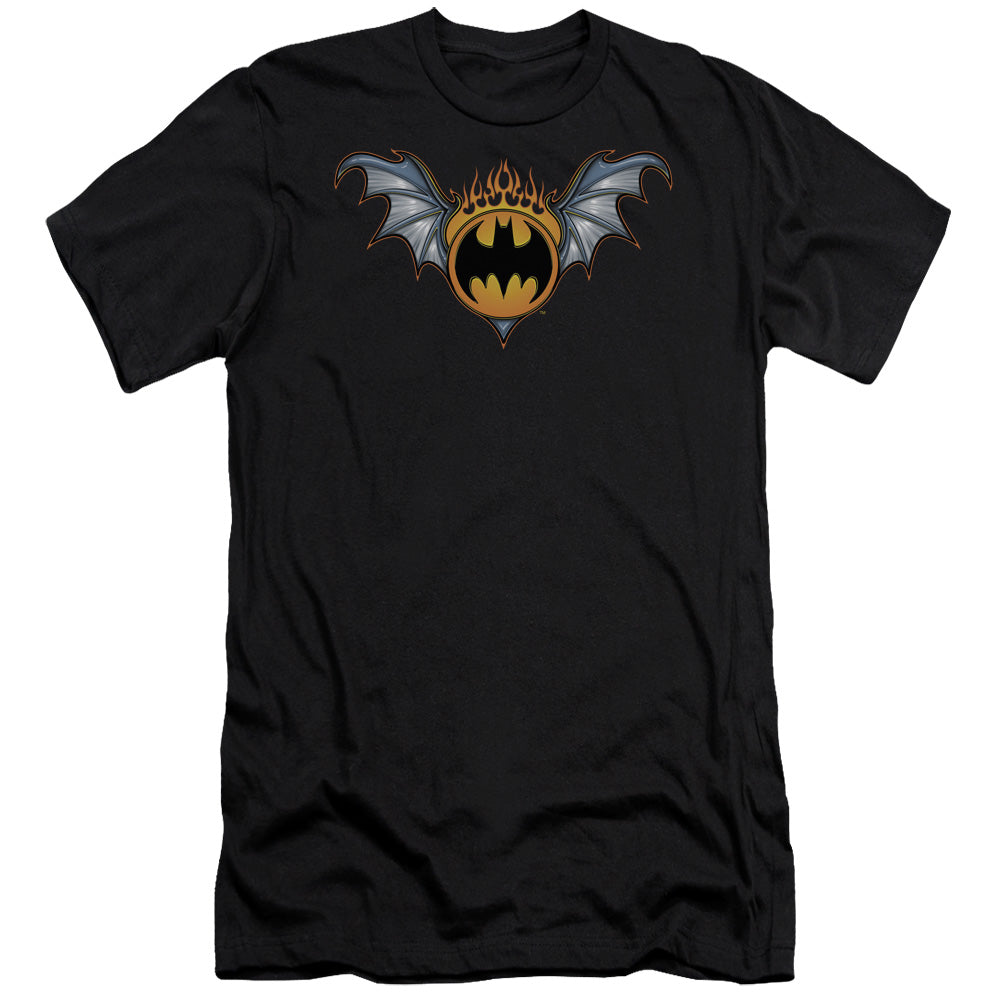Batman - Bat Wings Logo-premuim Canvas Adult Slim Fit 30/1 - Black