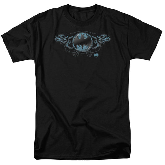 Batman - Two Gargoyles Logo - Short Sleeve Adult 18/1 - Black T-shirt