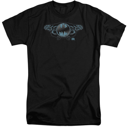 Batman - Two Gargoyles Logo - Short Sleeve Adult Tall - Black T-shirt
