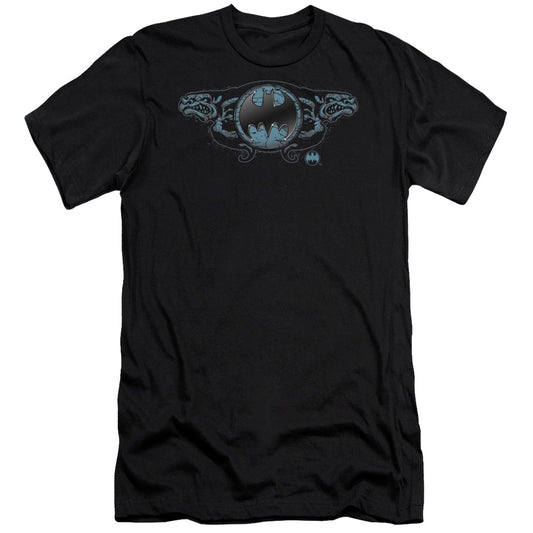 Batman - Two Gargoyles Logo-premuim Canvas Adult Slim Fit 30/1 - Black