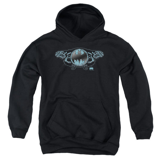 Batman - Two Gargoyles Logo - Youth Pull-over Hoodie - Black